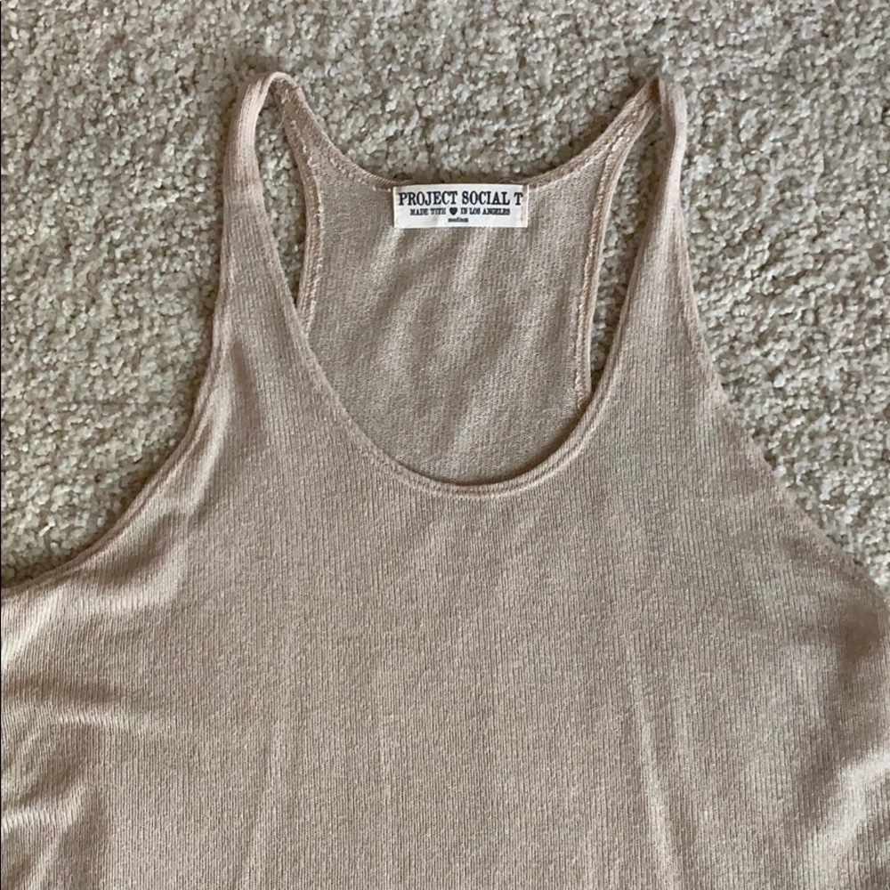 Tan Ribbed Tank Top - Picture 2 of 4